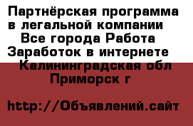 Партнёрская программа в легальной компании  - Все города Работа » Заработок в интернете   . Калининградская обл.,Приморск г.